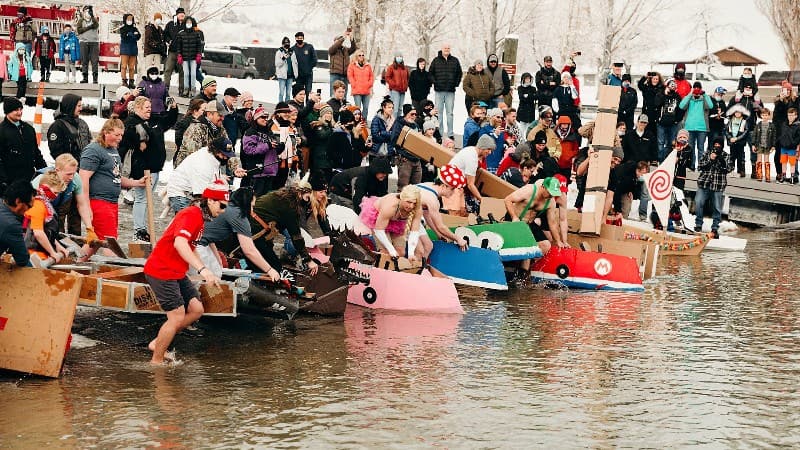 Bear Lake Monster Winterfest - cardboard regatta