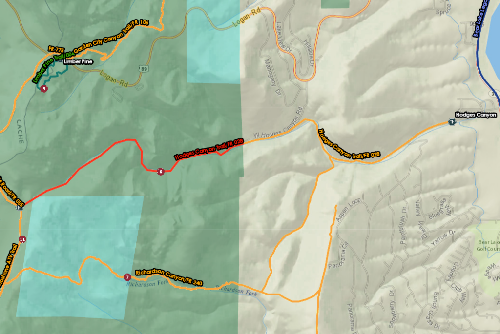 Hodges Canyon Trail ATV map